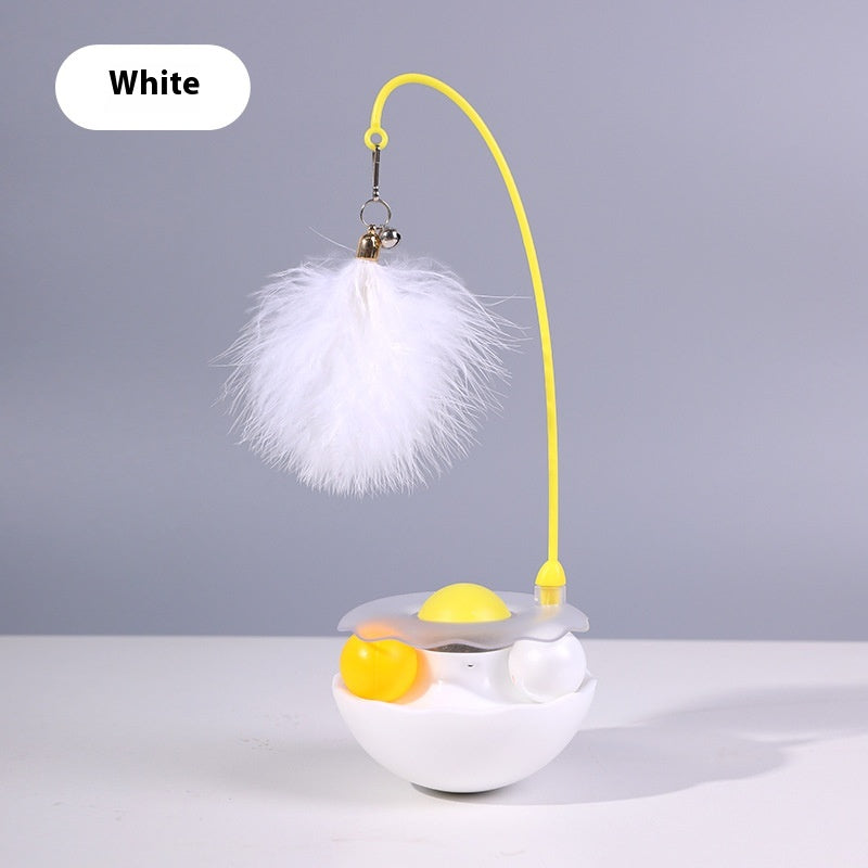 Tumbler Cat Toy with Treat Dispenser Ball and Feather Teaser Wand