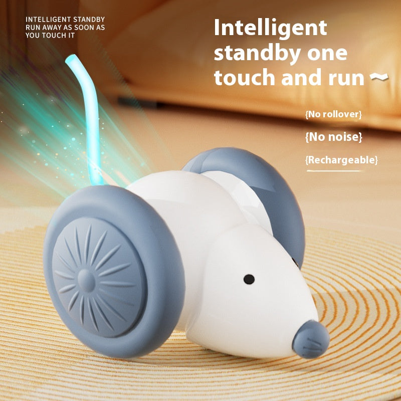 Electric Mouse Car Interactive Cat Toy with Obstacle Avoidance