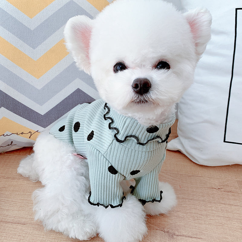 Polka Dot Turtleneck Dog Shirt, Layering Top for Dogs