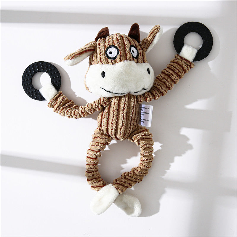 Corduroy Donkey Squeaky Dog Toy for Puppies and Small Dogs