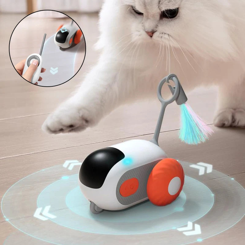 Remote Control Cat Toy Car, Self-Moving and USB Rechargeable