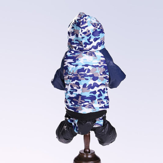 Camouflage Hooded Pet Jumpsuit for Autumn and Winter