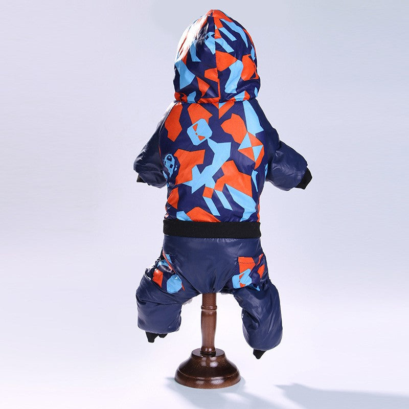 Camouflage Hooded Pet Jumpsuit for Autumn and Winter