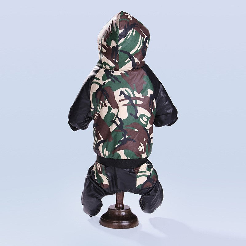 Camouflage Hooded Pet Jumpsuit for Autumn and Winter
