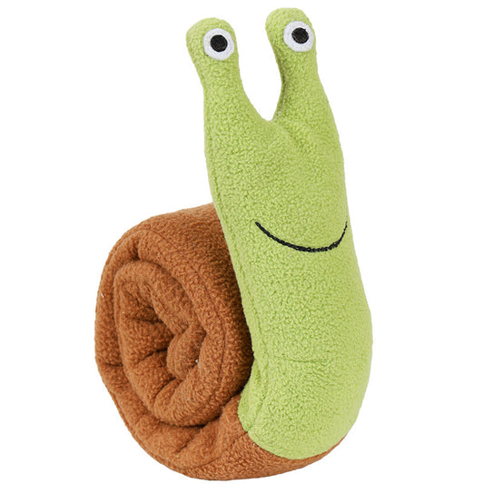 Fleece Snail Dog Puzzle Toy for Small Dogs, Soft Plush Play