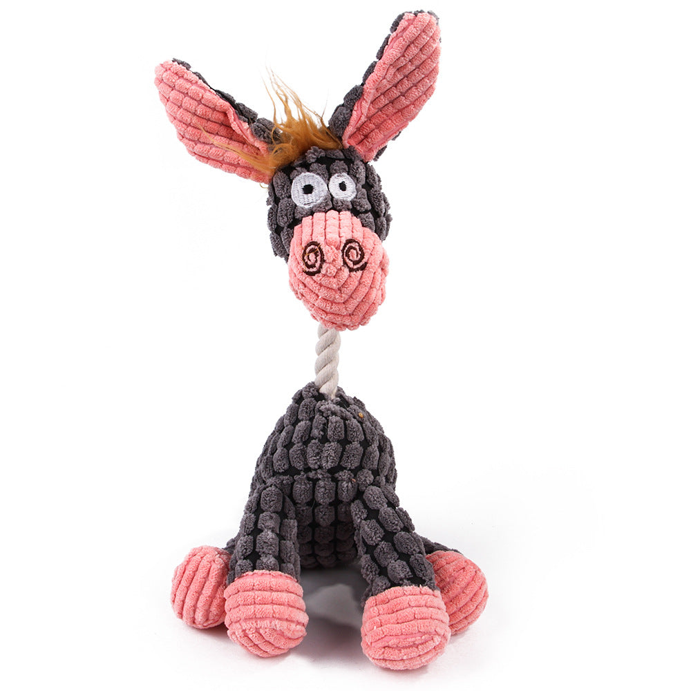 Corduroy Donkey Squeaky Dog Toy for Puppies and Small Dogs