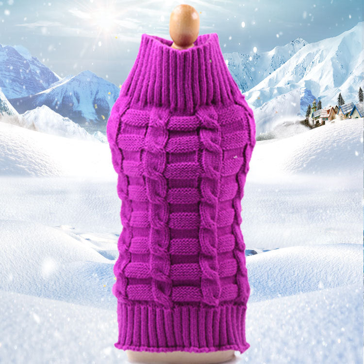 Cashmere Cable Knit Dog Sweater, Twisted Rope Pet Jumper