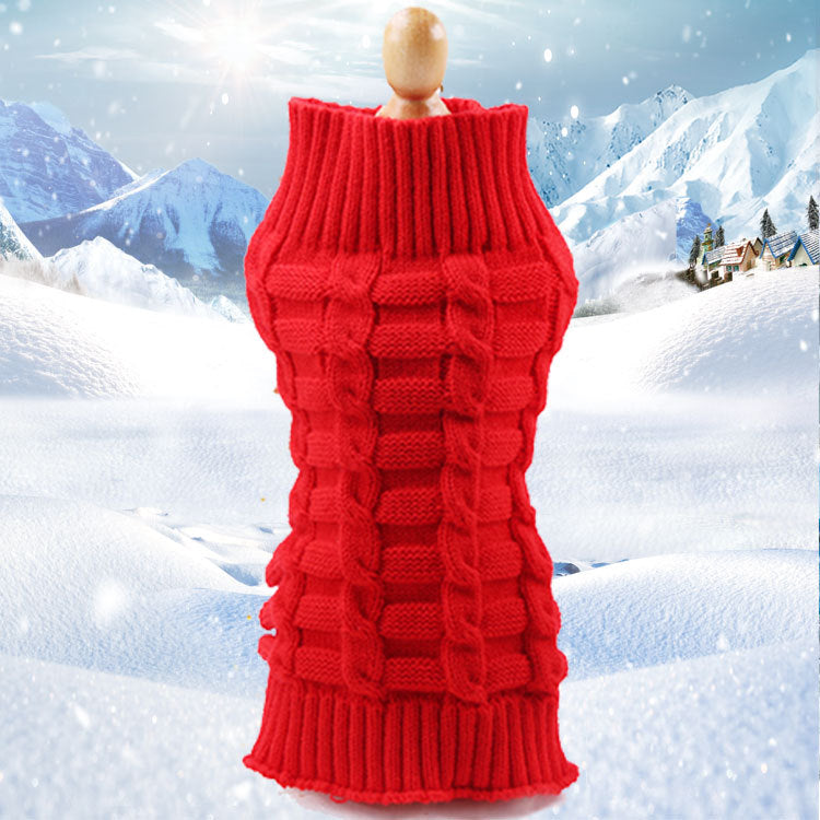 Cashmere Cable Knit Dog Sweater, Twisted Rope Pet Jumper