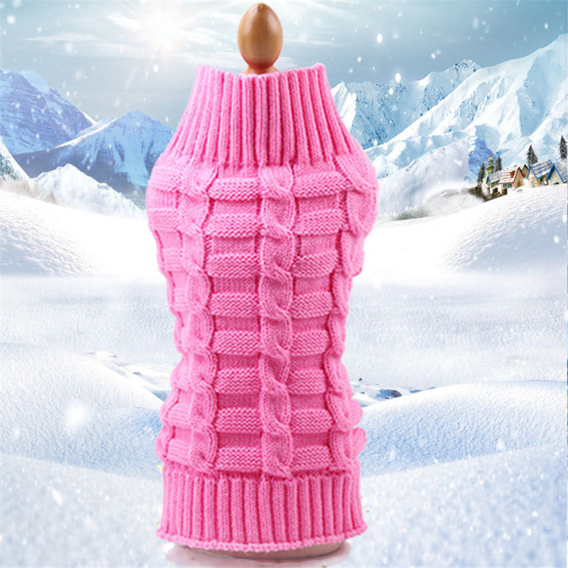 Cashmere Cable Knit Dog Sweater, Twisted Rope Pet Jumper