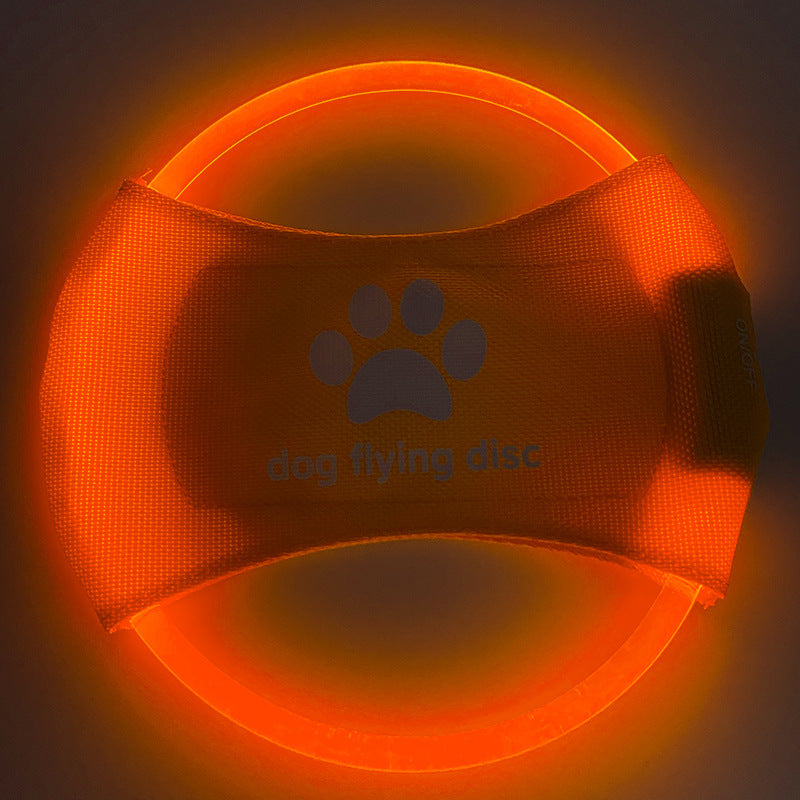 LED Light Up Dog Flying Disc for Night Fetch and Training