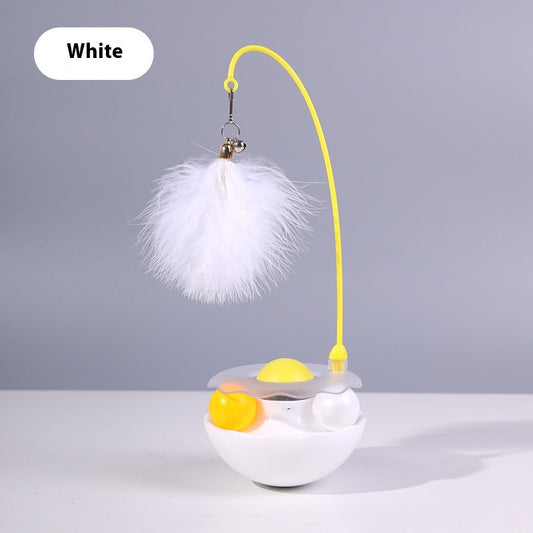 Tumbler Cat Toy with Treat Dispenser Ball and Feather Teaser Wand