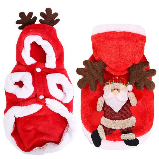 Pet Christmas Costume with Reindeer Antlers for Cats and Dogs