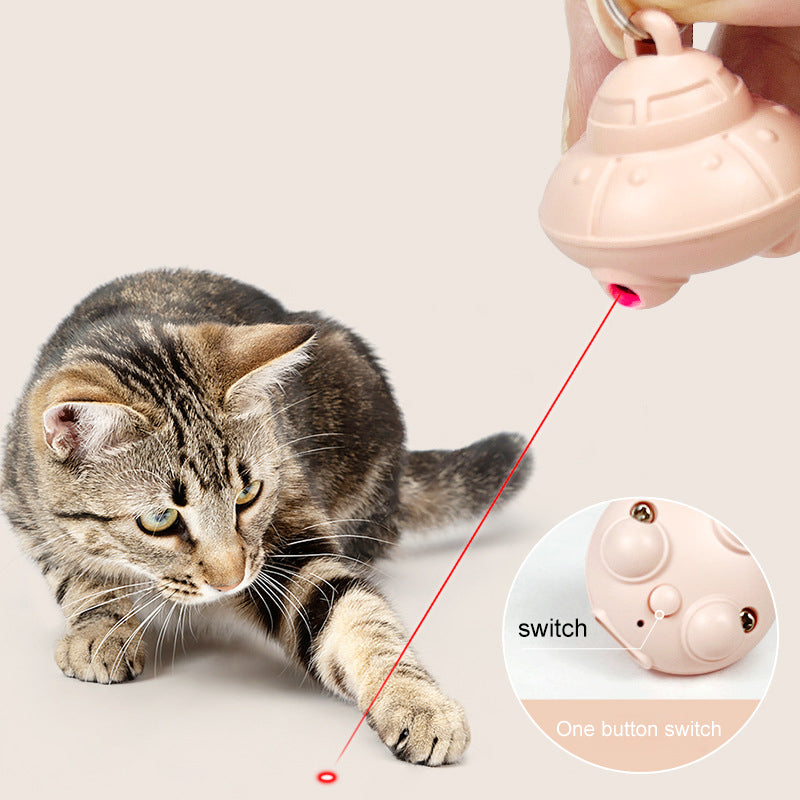 Automatic Laser Pointer Cat Toy, USB Rechargeable Keychain Size