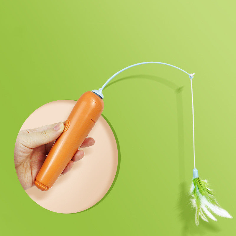 2 in 1 Interactive Cat Toy with Feather and Spinning Turntable