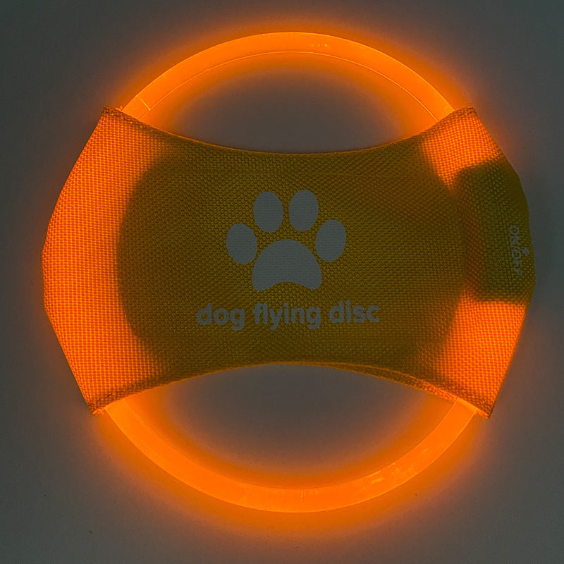LED Light Up Dog Flying Disc for Night Fetch and Training