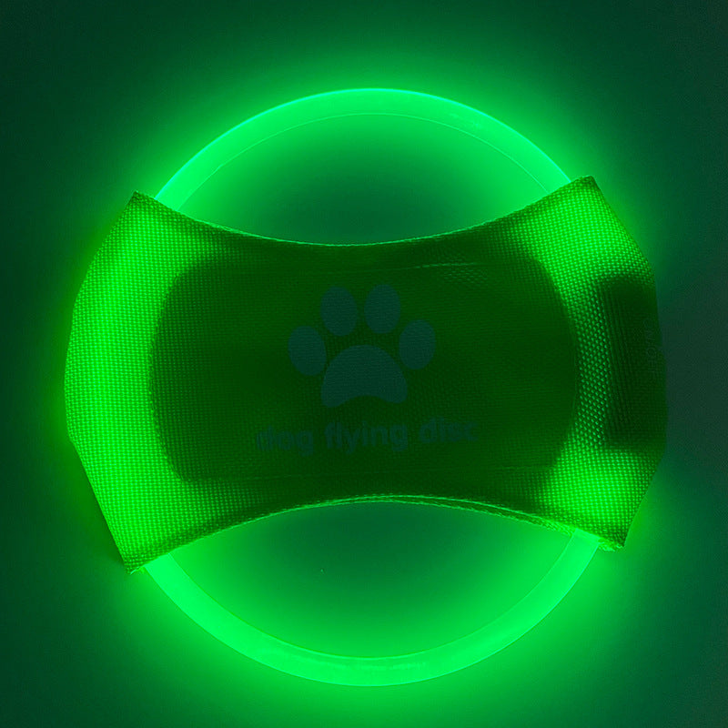 LED Light Up Dog Flying Disc for Night Fetch and Training