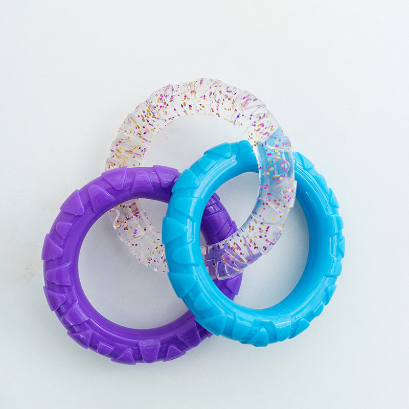 Floating Flying Disc Dog Toy with Tug Ring for Water Play