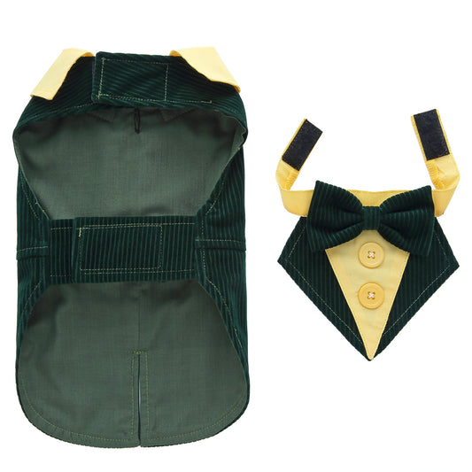 Dog Tuxedo Dress Formal Pet Outfit for Weddings and Photo Days