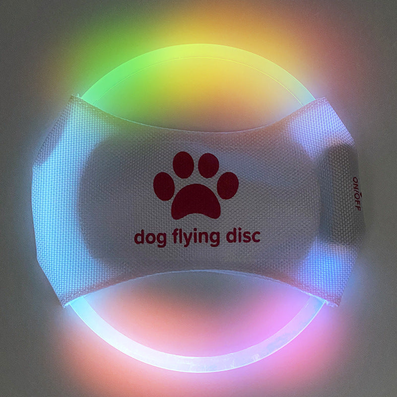LED Light Up Dog Flying Disc for Night Fetch and Training