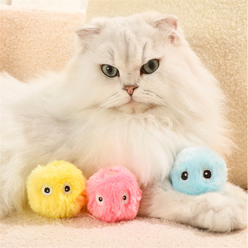 Light-Up Catnip Cat Ball Toy with Sound for Solo Play