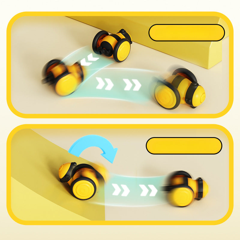 Electric Bee Car Cat Toy with Feather Teaser and Random Motion