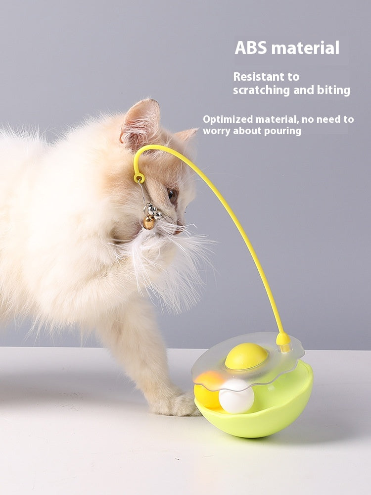 Tumbler Cat Toy with Treat Dispenser Ball and Feather Teaser Wand