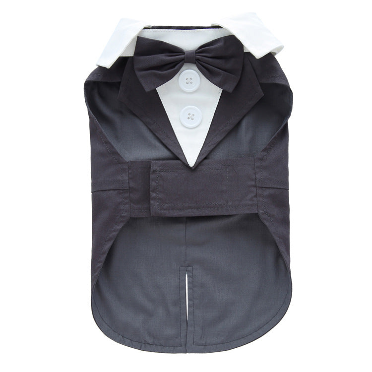 Dog Tuxedo Dress Formal Pet Outfit for Weddings and Photo Days