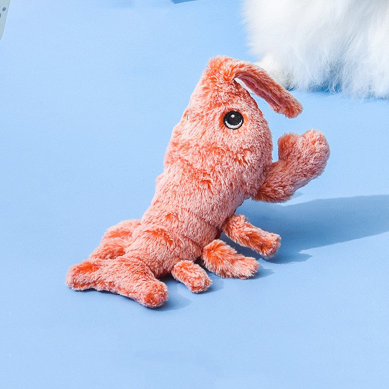 Electric Jumping Shrimp Cat Toy, USB Rechargeable Interactive Plush