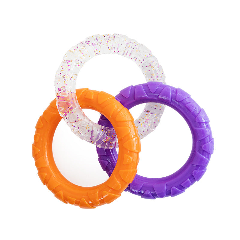 Floating Flying Disc Dog Toy with Tug Ring for Water Play