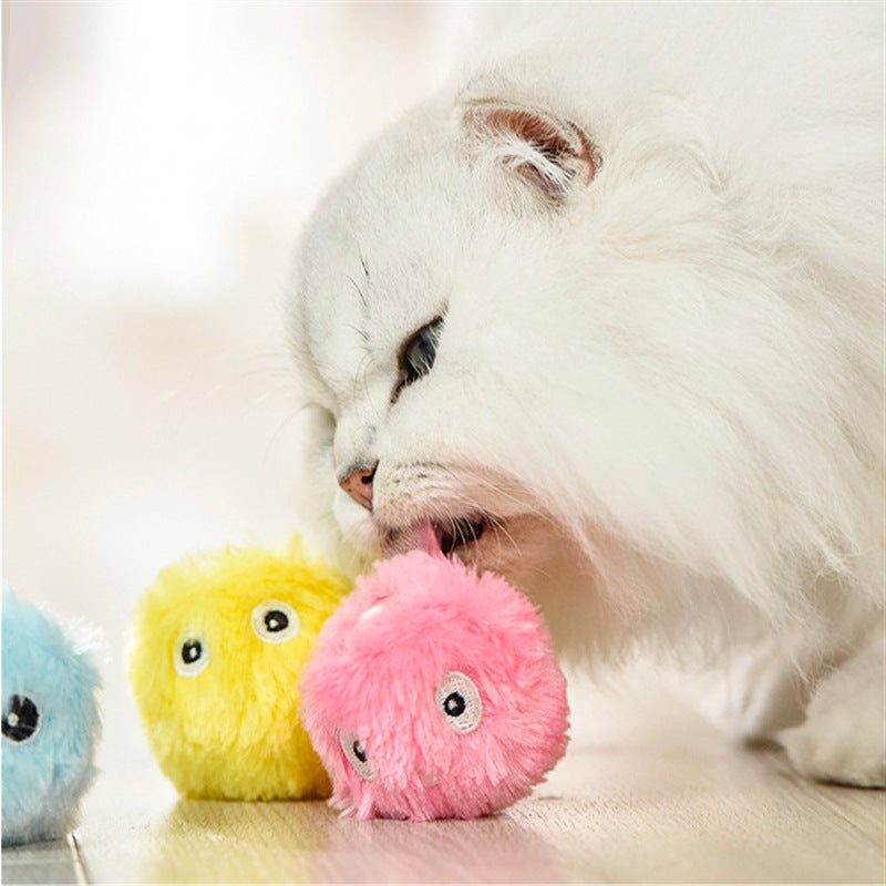 Light-Up Catnip Cat Ball Toy with Sound for Solo Play