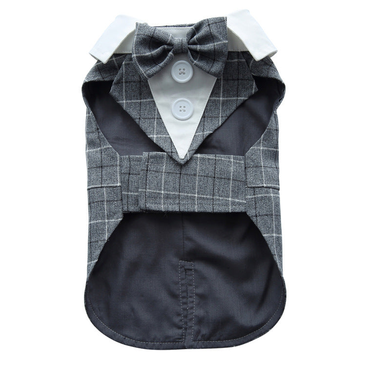 Dog Tuxedo Dress Formal Pet Outfit for Weddings and Photo Days