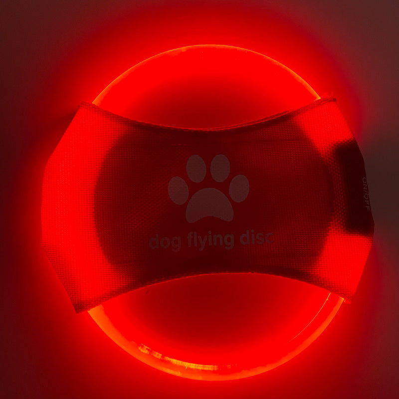LED Light Up Dog Flying Disc for Night Fetch and Training